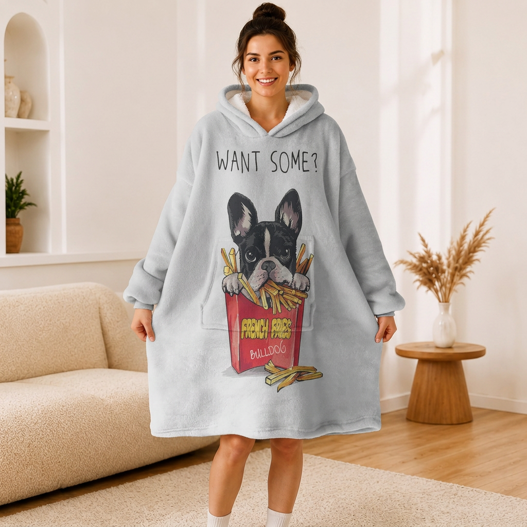 French Fries Bulldog Hoodie