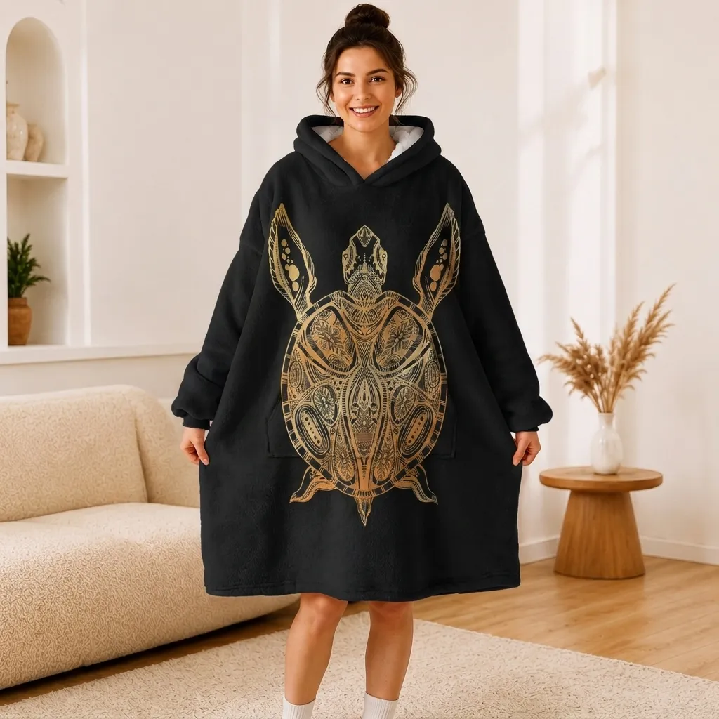 Gold Mandala Turtle Hoodie