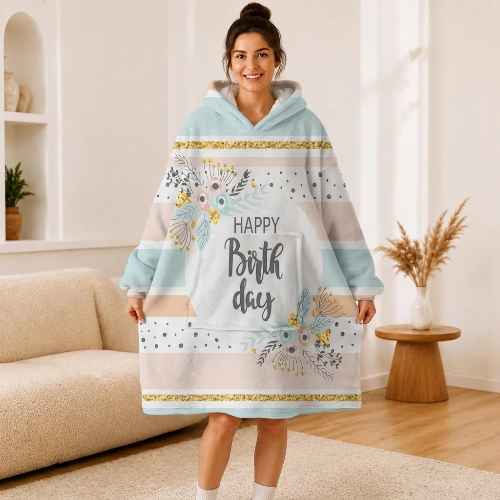Happy Birthday Floral Hoodie