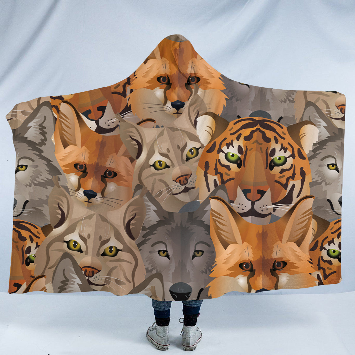 Wild Animals Hooded Blanket