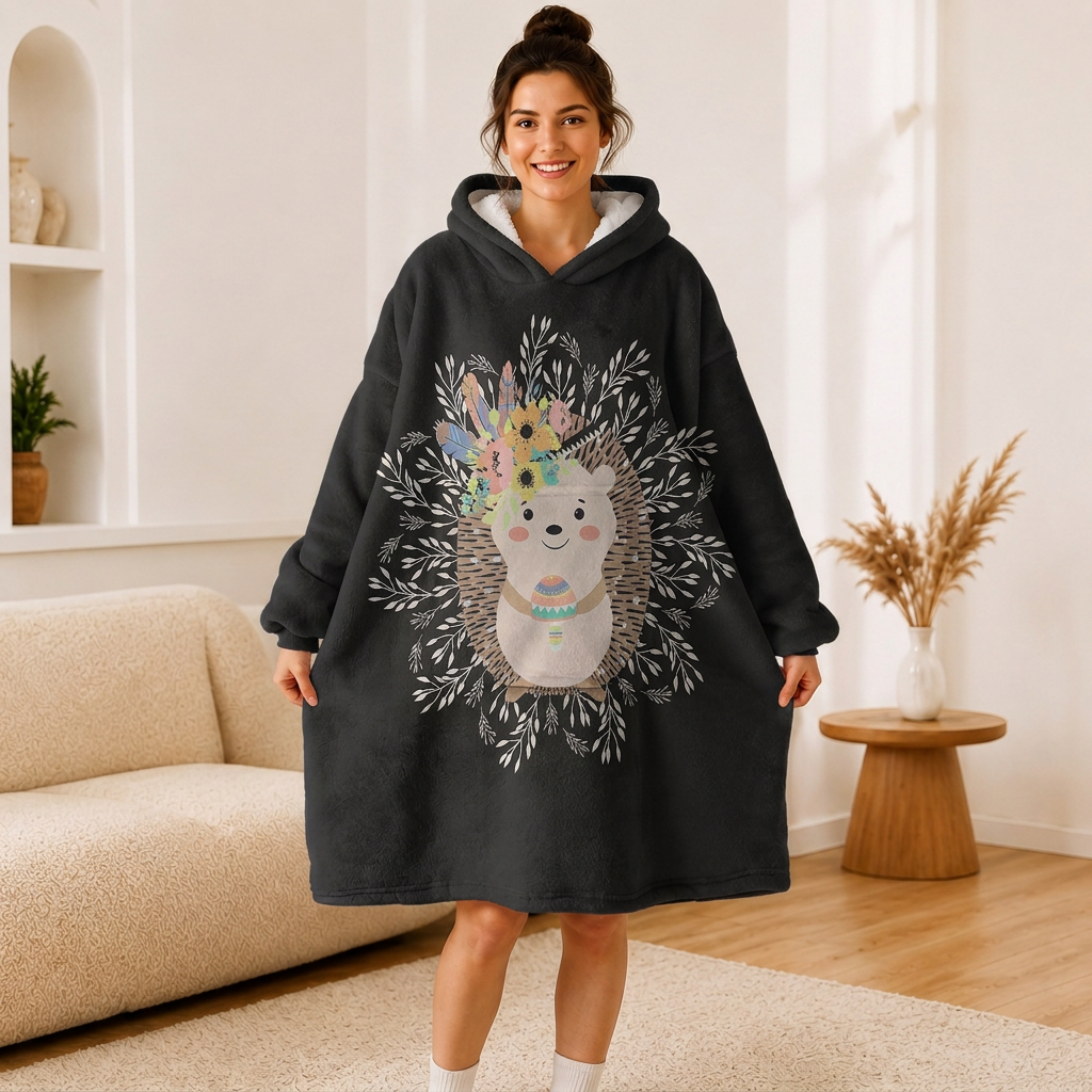 Bear Flower Crown Hoodie
