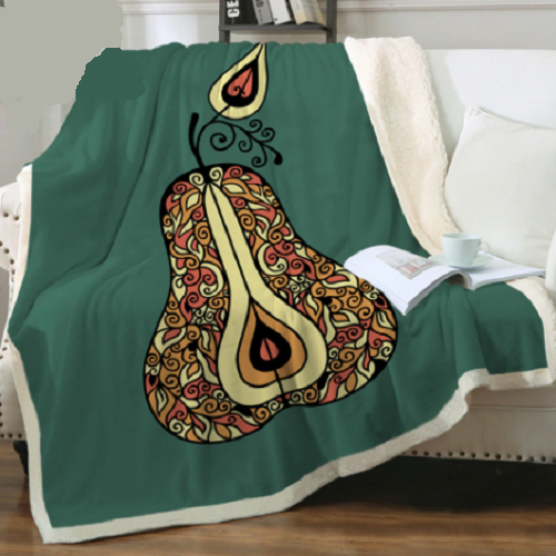 Boho Mandala Pear Green Throw Blanket