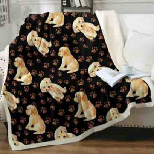 Labrador Puppy Pattern Throw Blanket