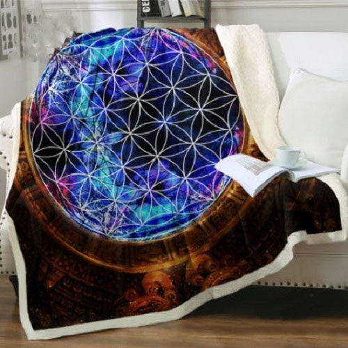 Sacred Geometry Flower of Life Throw Blanket