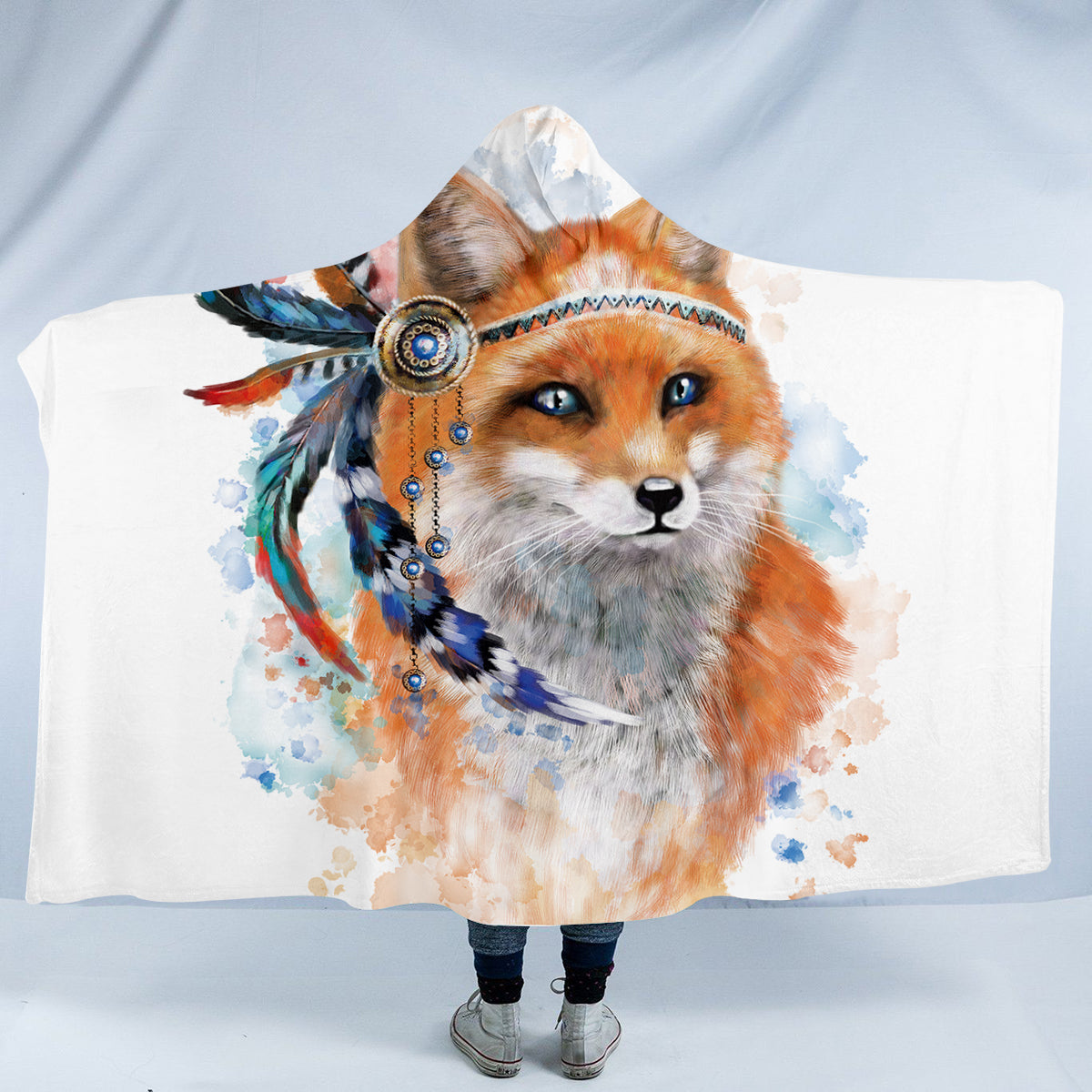 Fox Feather Hooded Blanket