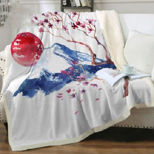 Mountain Cherry Blossom Throw Blanket
