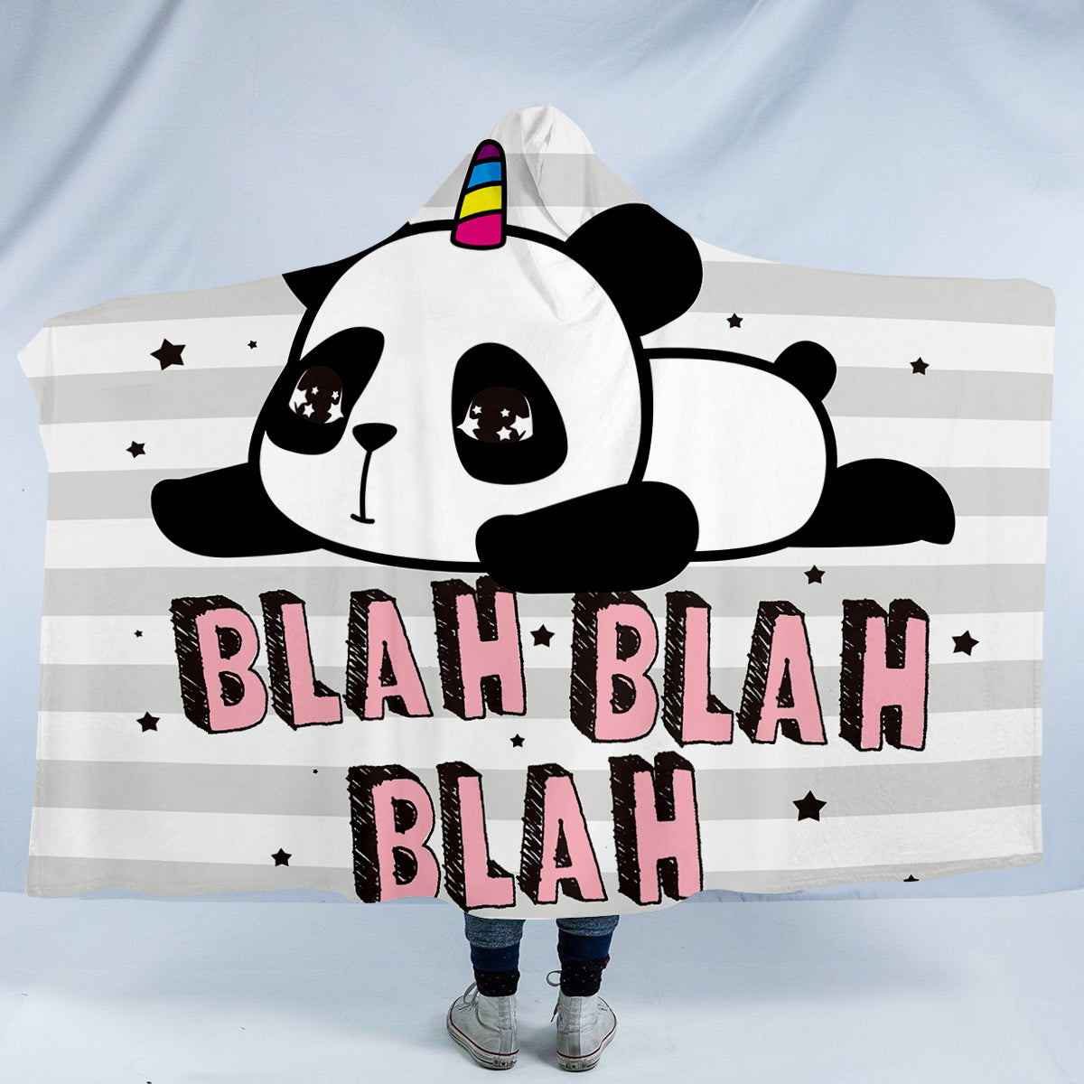Lazy Pandacorn Hooded Blanket