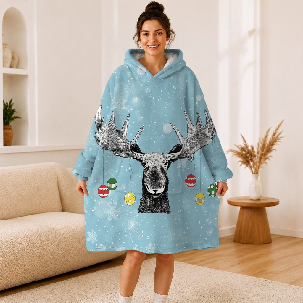 Moose with ornaments Hoodie