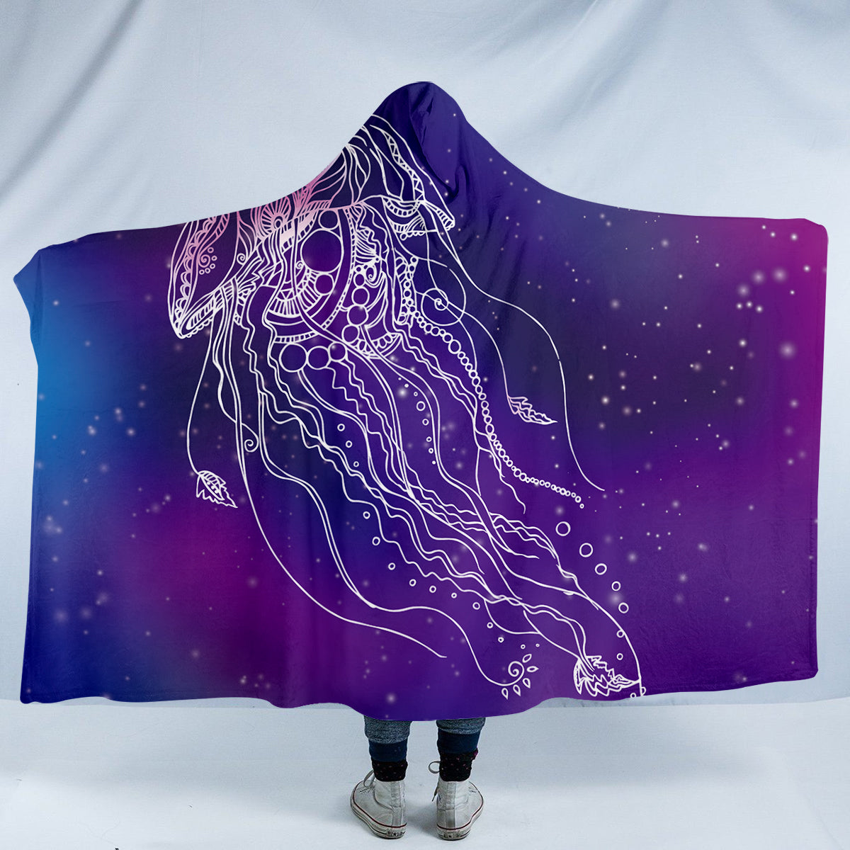 Jellyfish Mandala Hooded Blanket