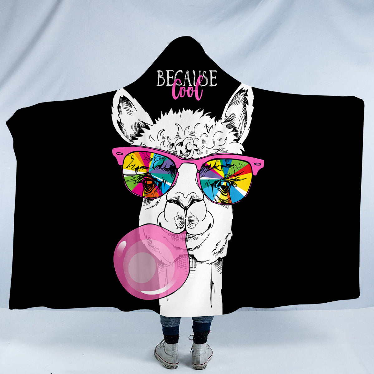 Cool Llama Hooded Blanket