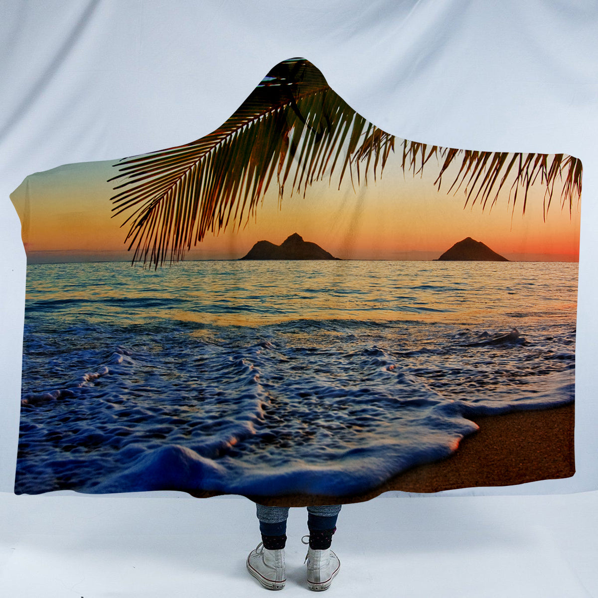 Sunset Beach Hooded Blanket