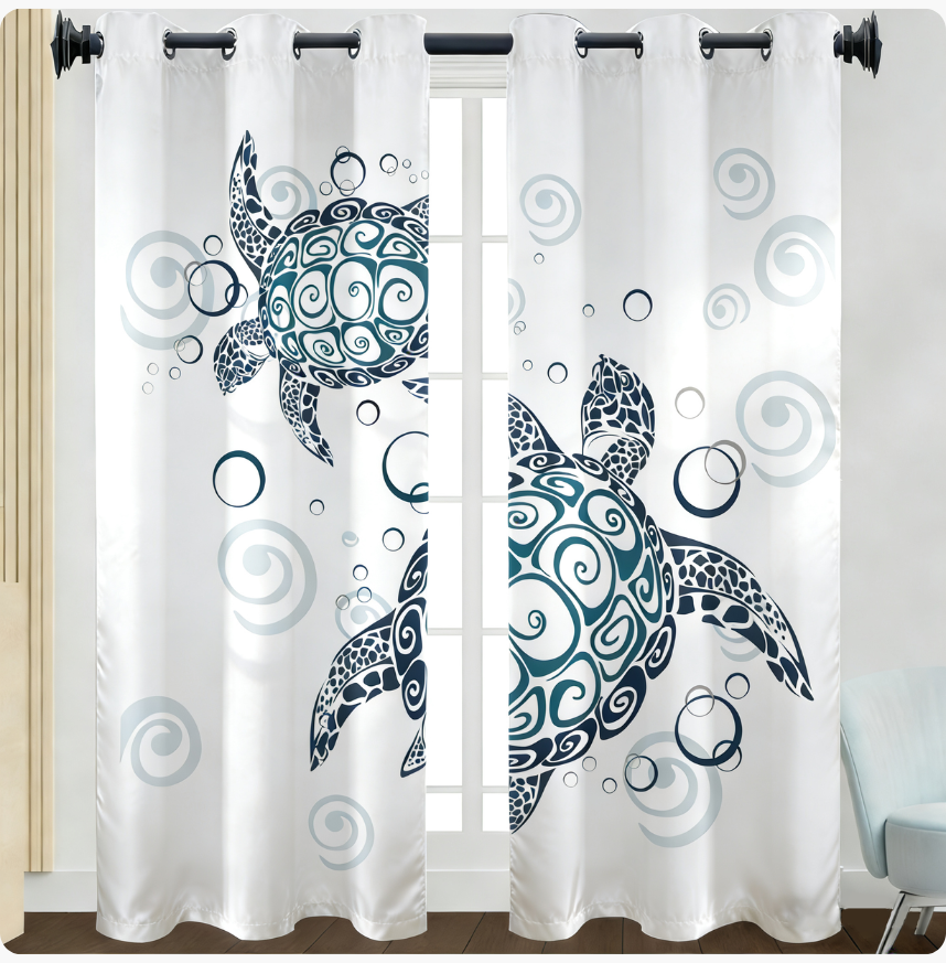 Turtle Living Room Curtain