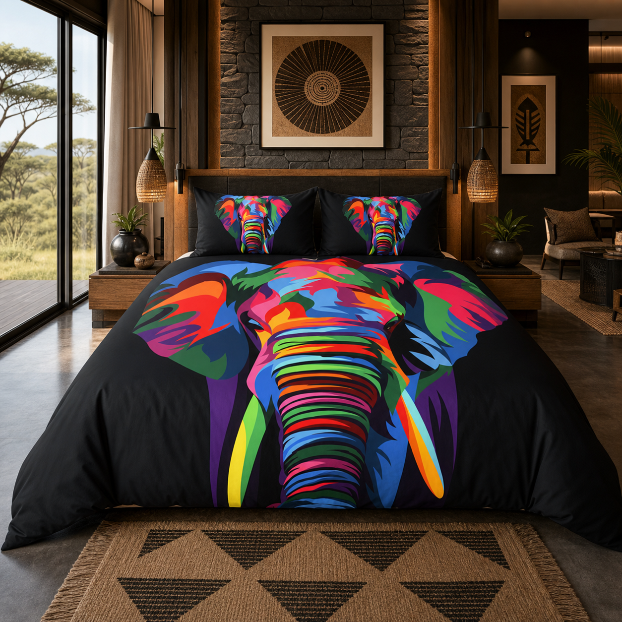 Colorful Elephant Bedding Set
