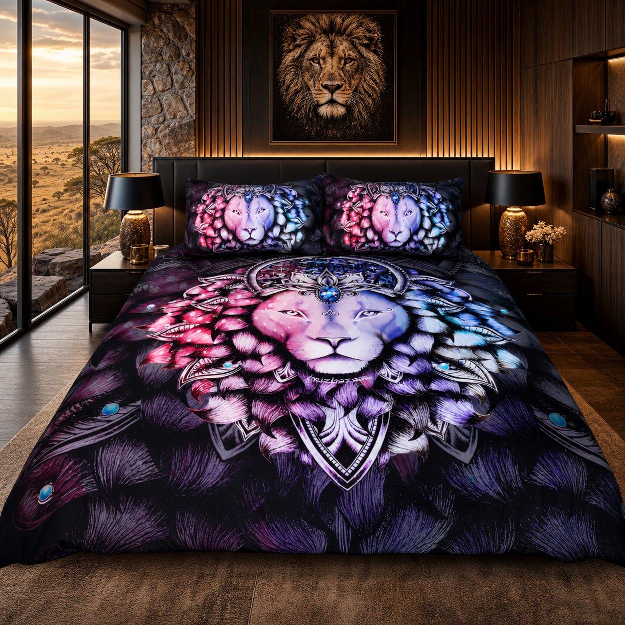 Mystical Crowned Lion Bedding Set