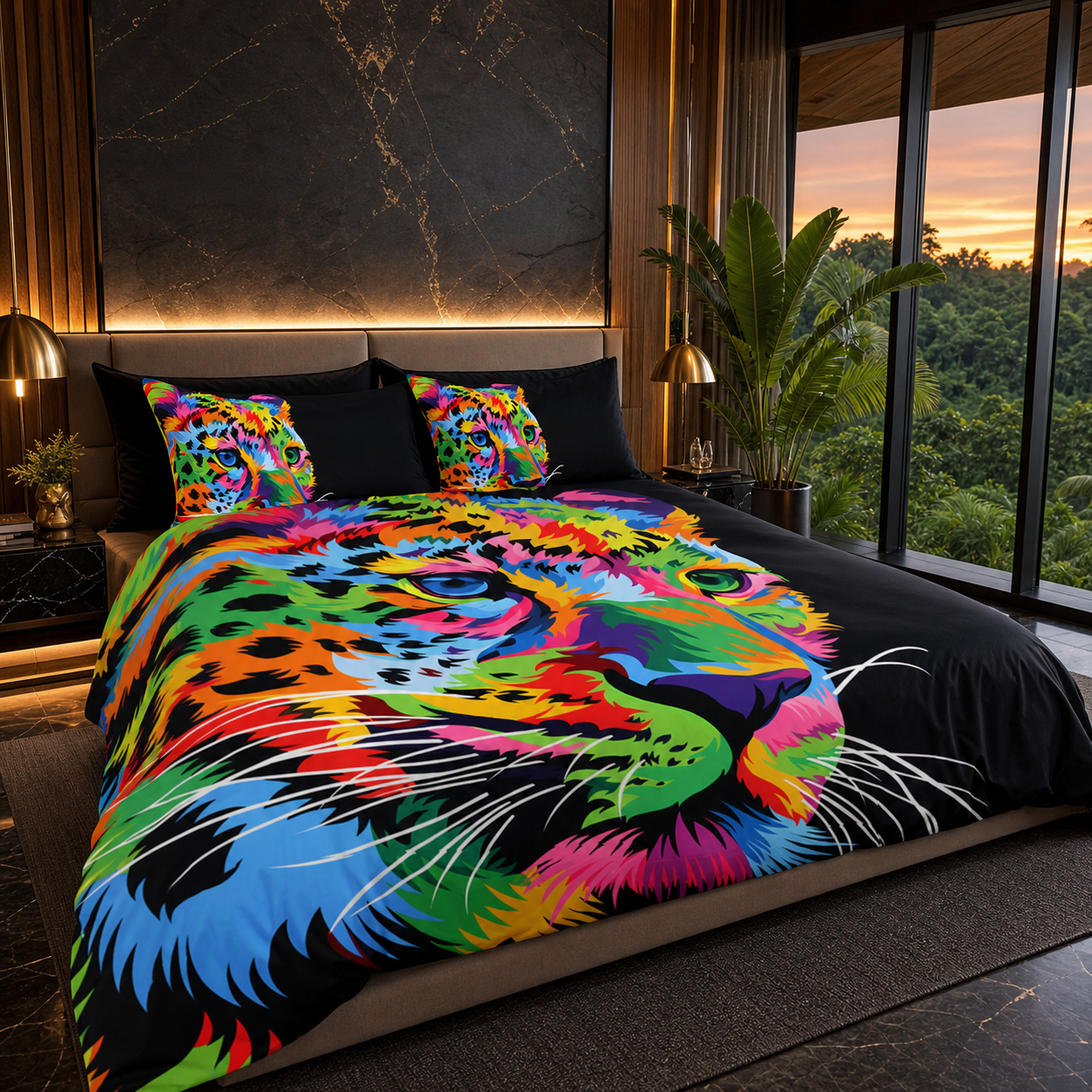Colorful Leopard Bedding Set