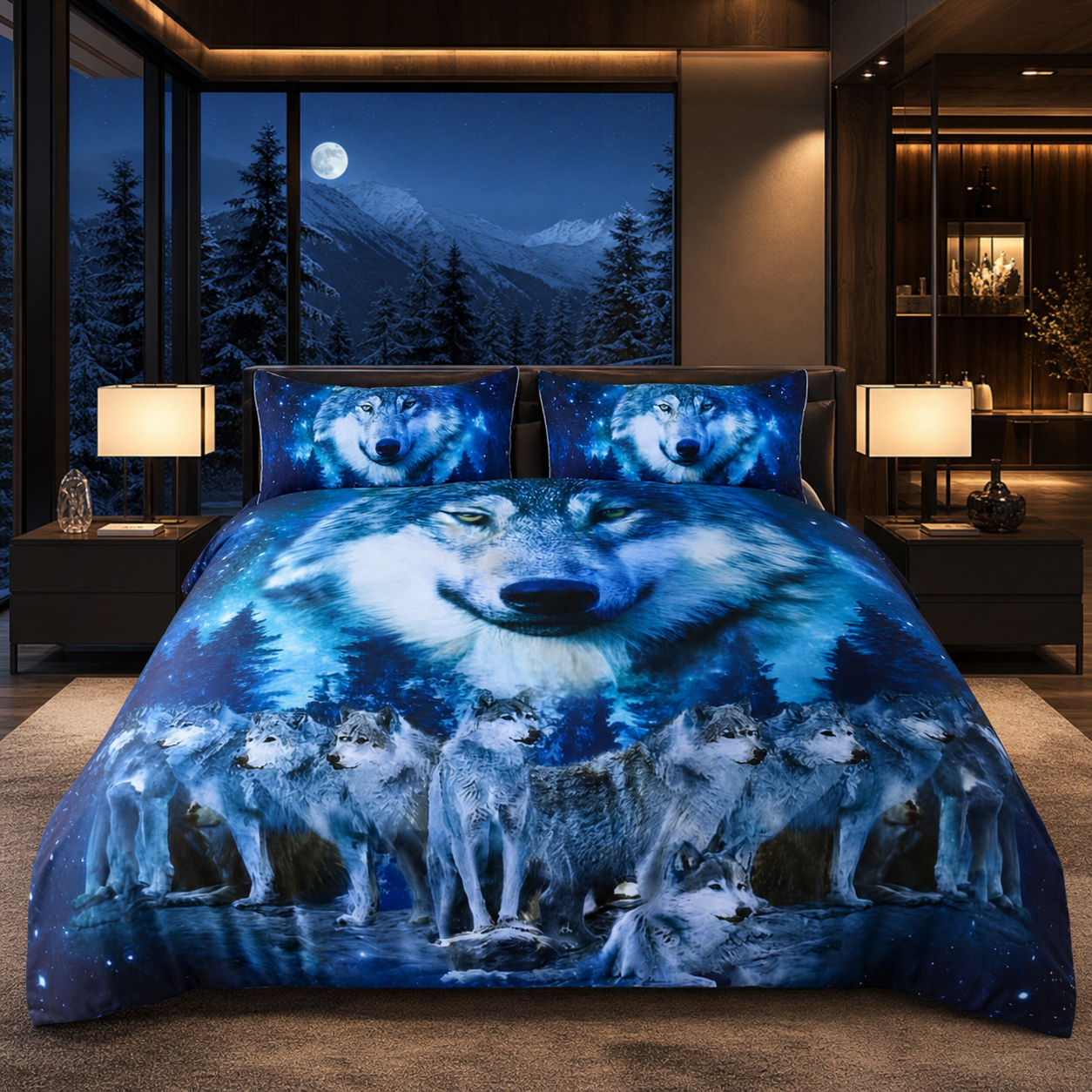 Galaxy Wolf Pack Bedding Set