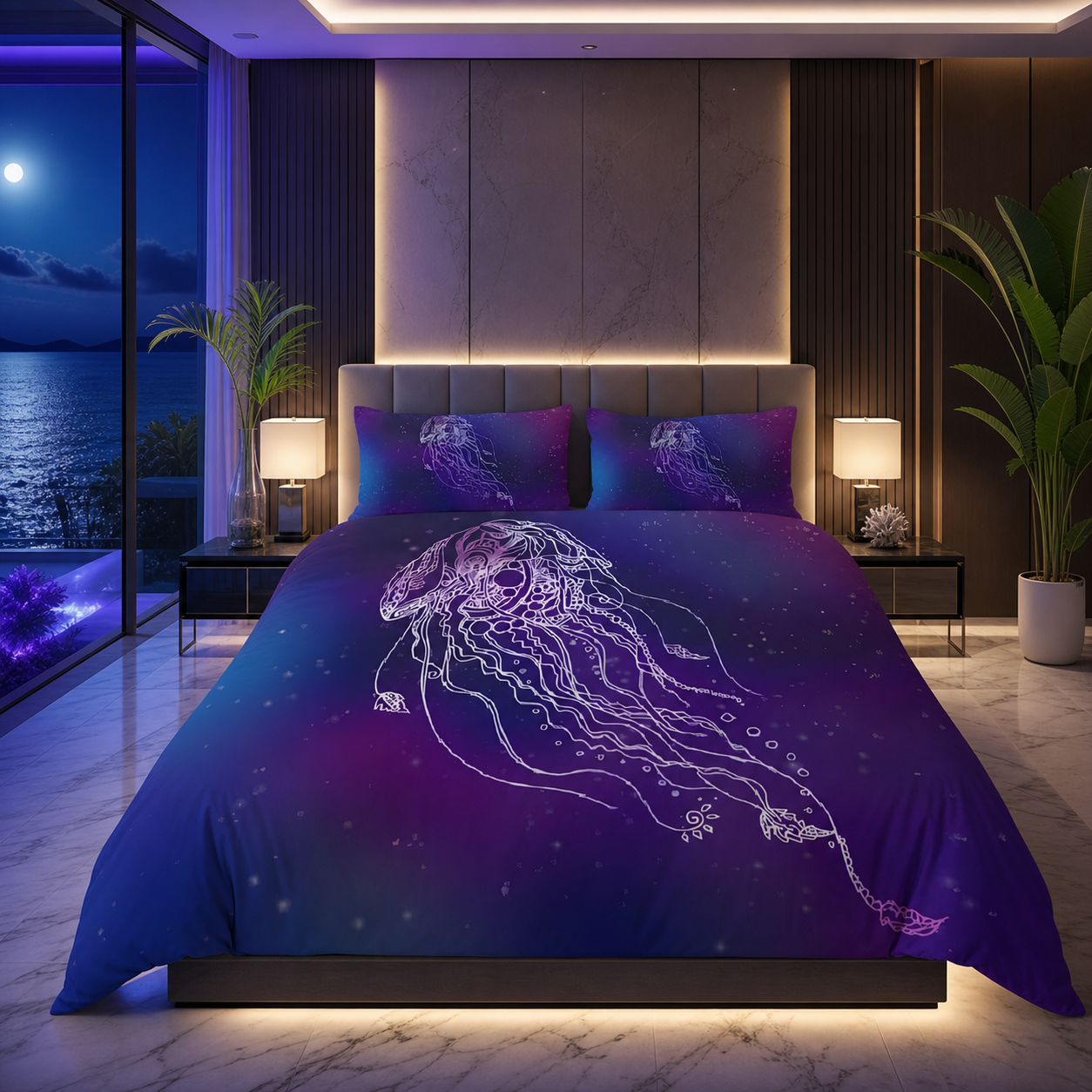 Mystic Galaxy Jellyfish Bedding Set