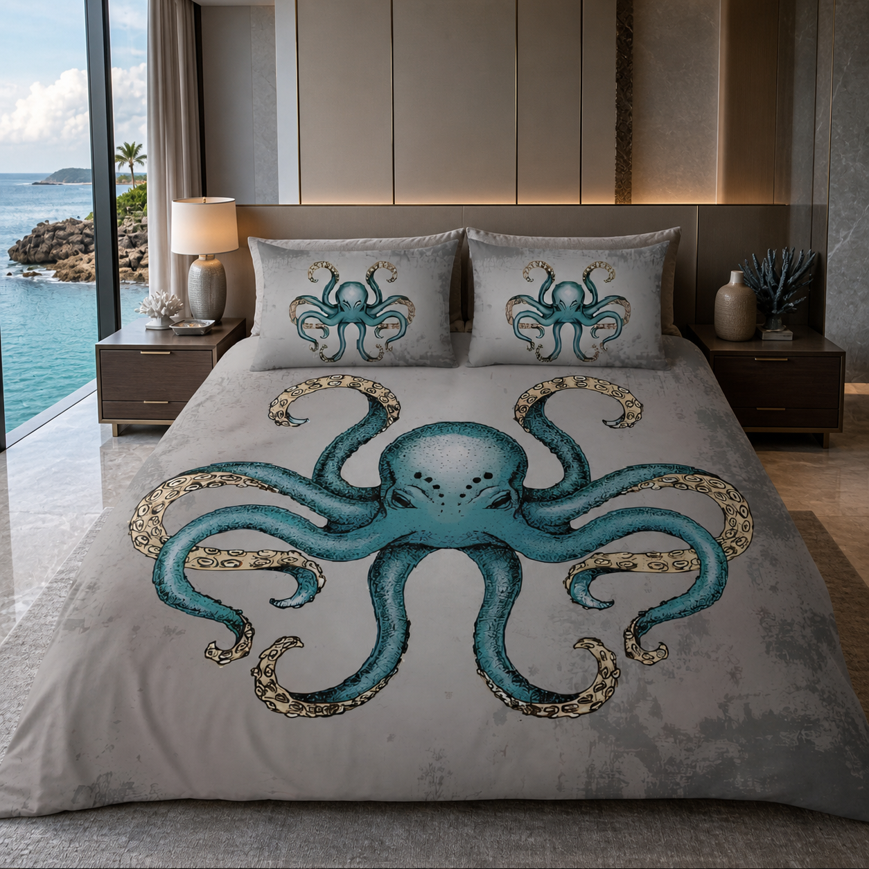 Nautical Octopus Bedding Set