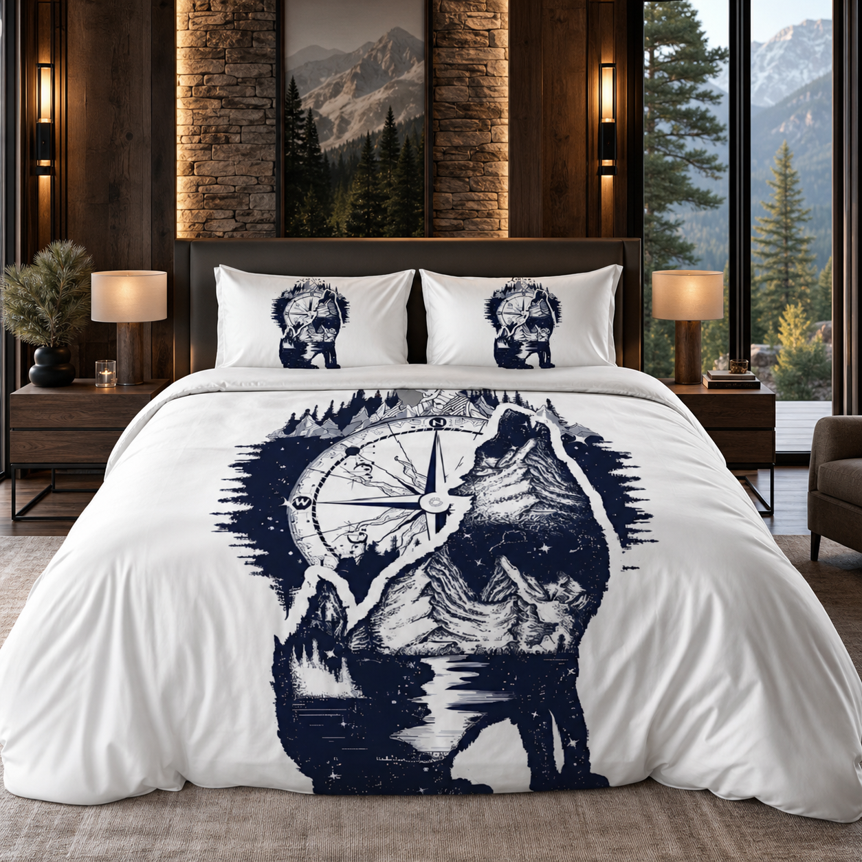 Wanderlust Mountain Wolf Bedding Set
