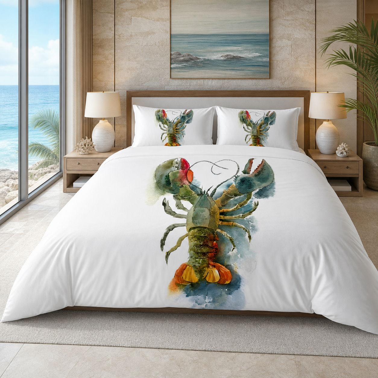 Lobster Art Bedding Set