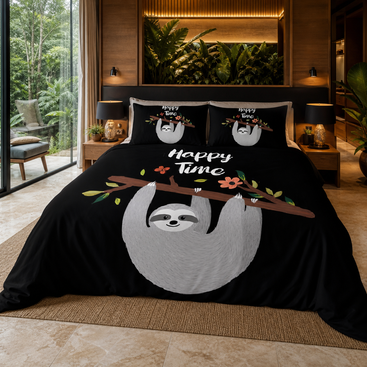 Happy Hanging Sloth Bedding Set