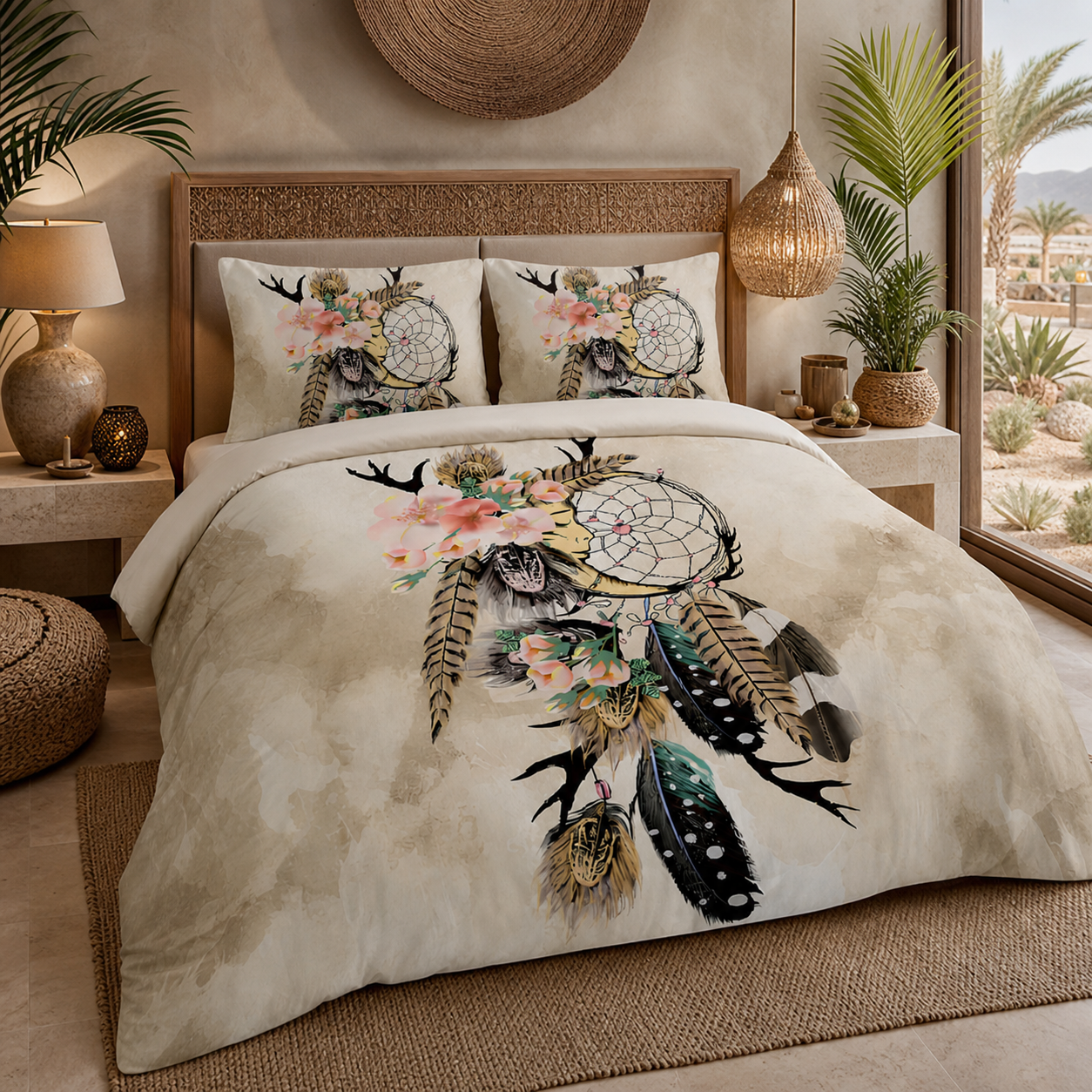Dreamcatcher Antler Floral Bedding Set