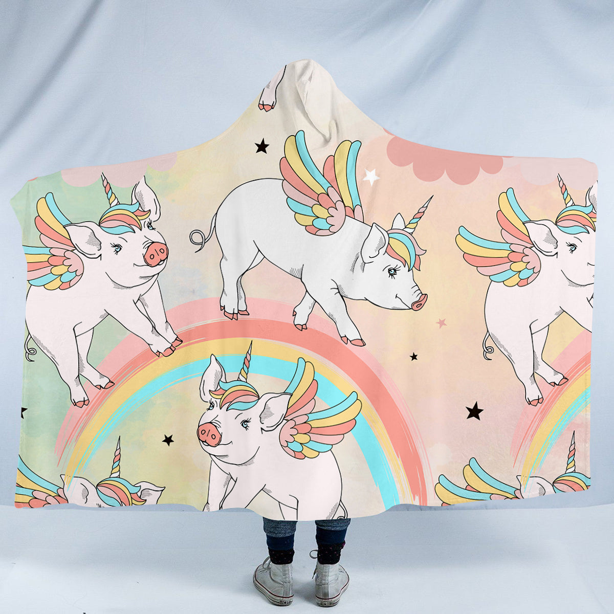 Unicorn Pig Hooded Blanket