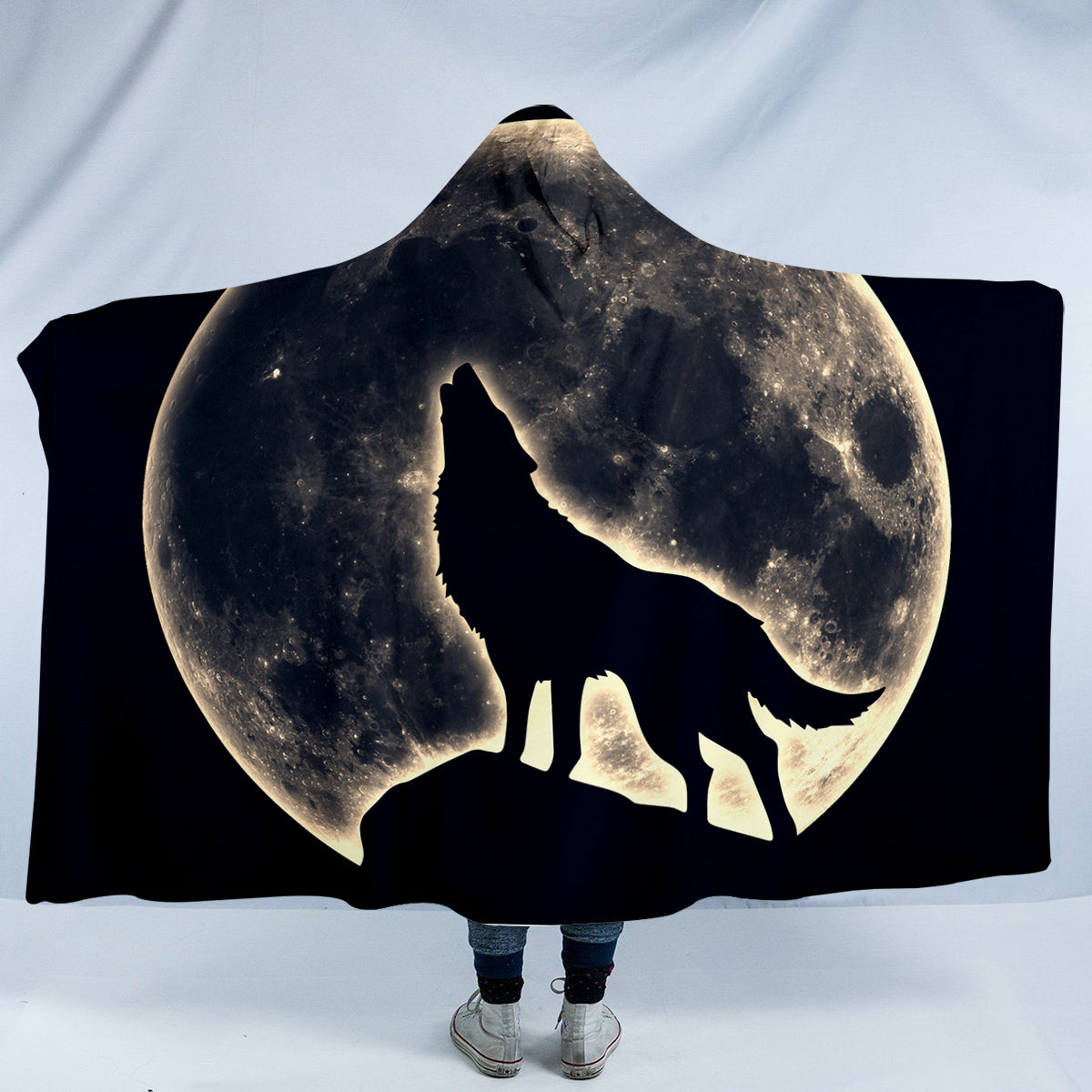 Midnight Wolf Hooded Blanket