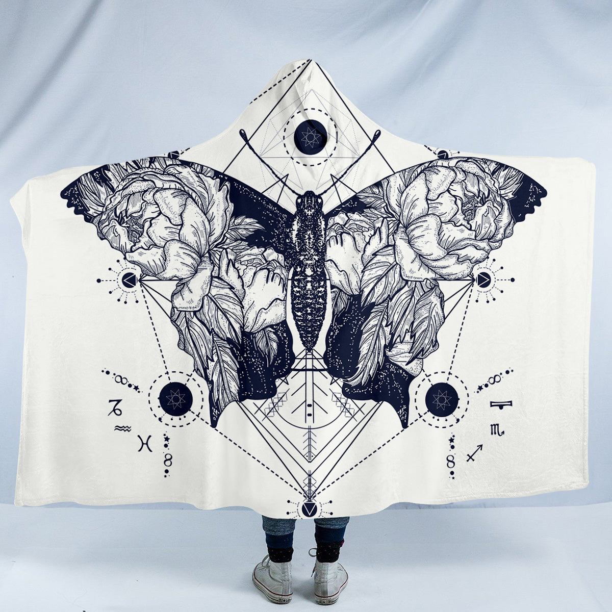 Celestial Moth Hooded Blanket
