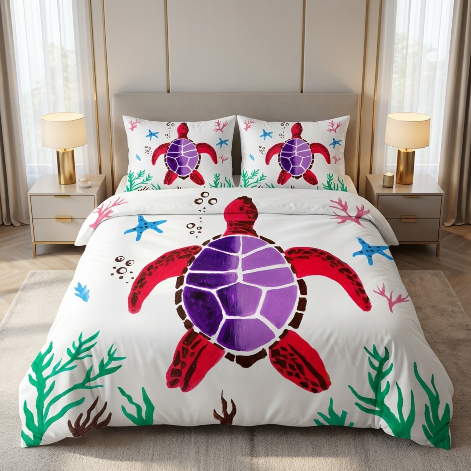 Red Sea Turtle Duvet Cover