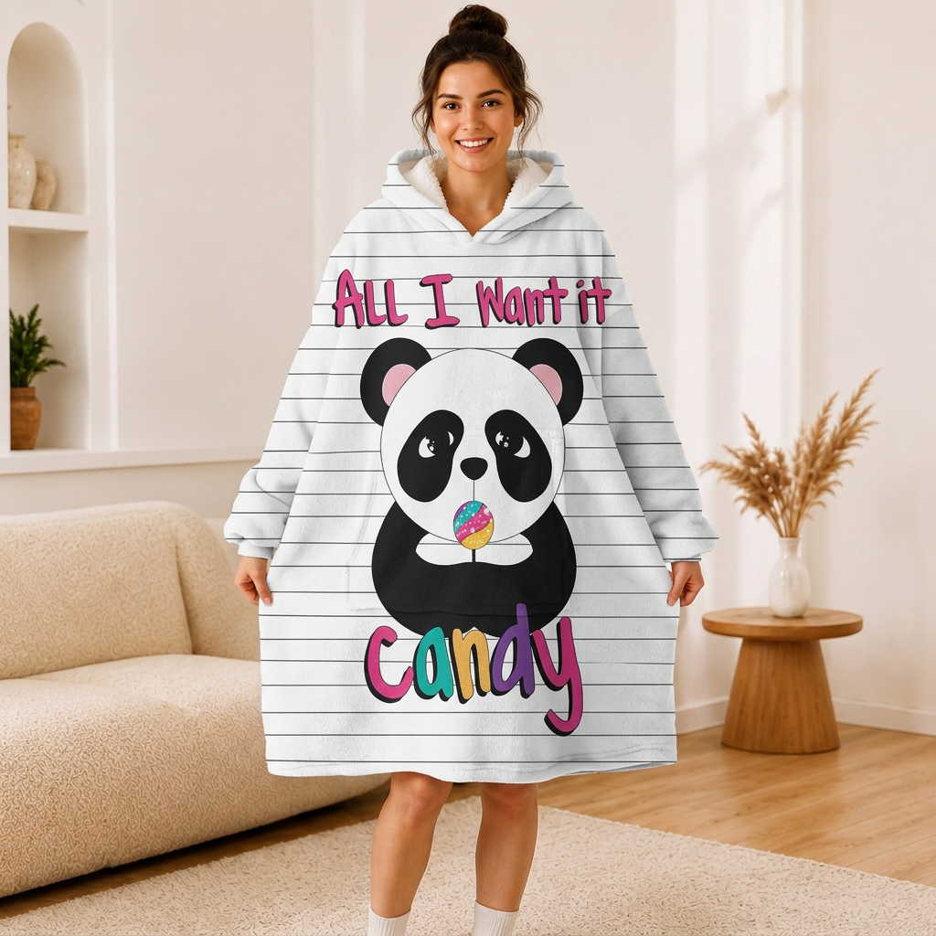 Cute Panda Candy Hoodie