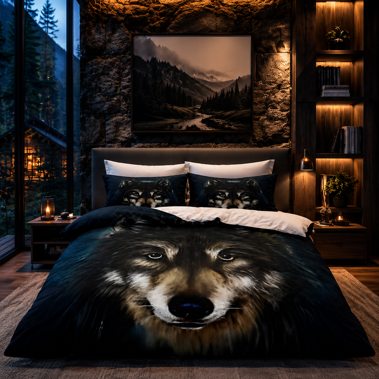 Wolf Face Bedding Set
