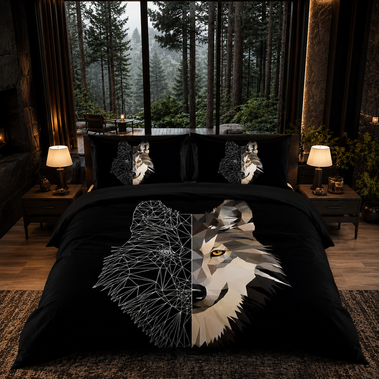 Geometric Wolf Bedding Set
